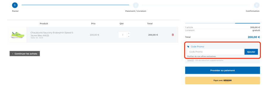 Place pour un code promo 365Rider