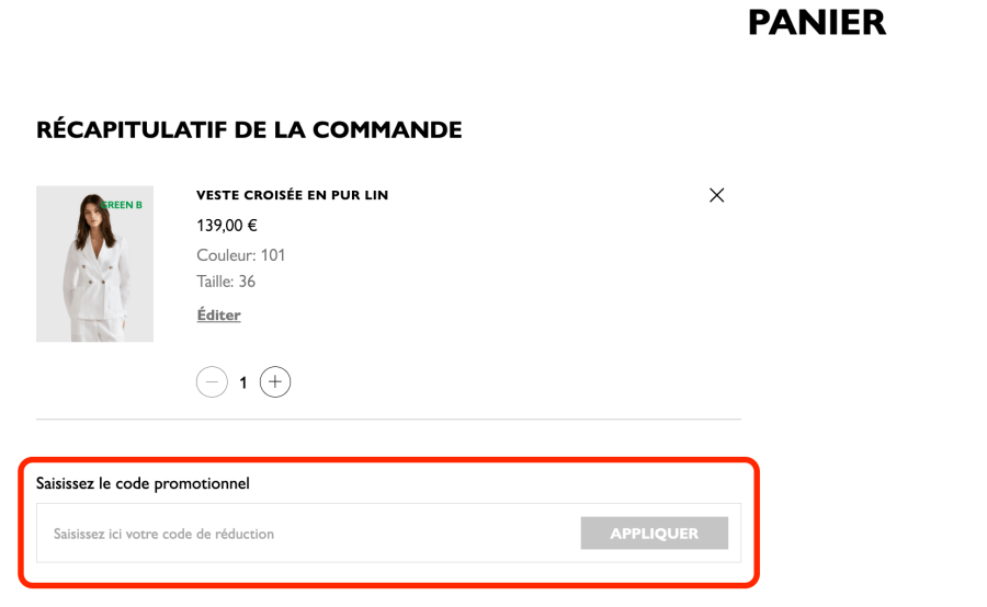 Case pour un code promo United Colors of Benetton