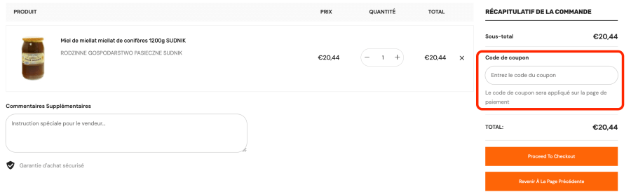Place pour un code promo Biogo