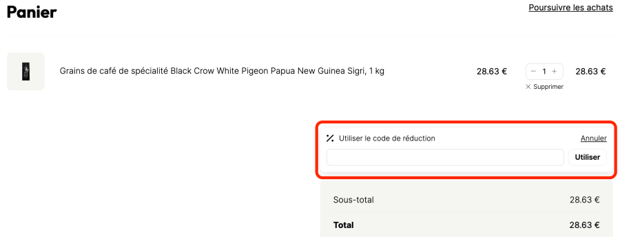 Place pour un code promo Coffee Friend