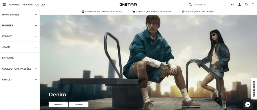 Boutique en ligne G-Star