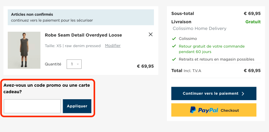 Case pour un code promo G-Star