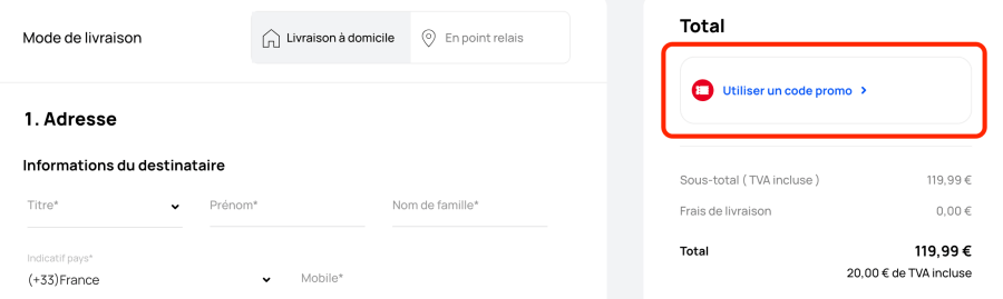 Place pour un code promo Huawei