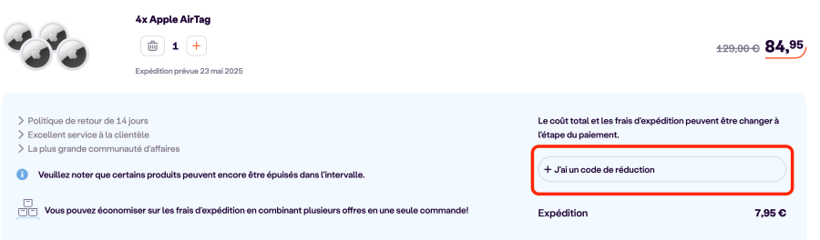 Place pour un code promo iBood