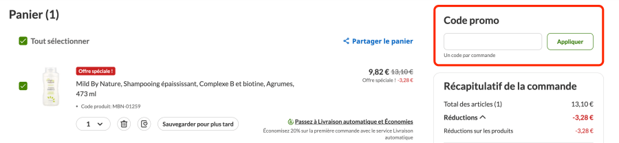Place pour un code promo iHerb
