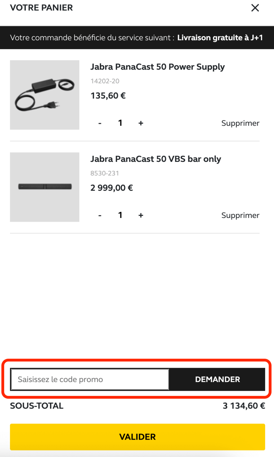 Case pour un code promo Jabra