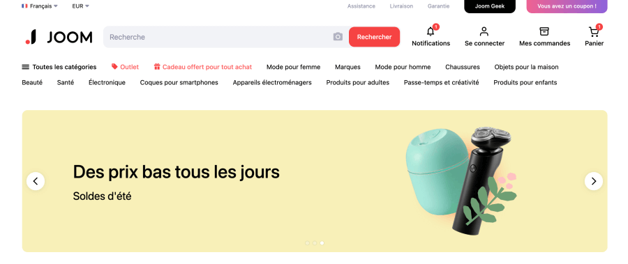 Magasin en ligne Joom