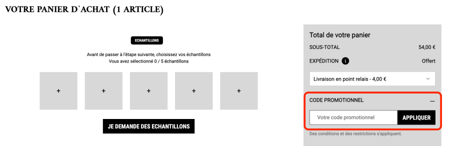 Place pour un code promo Kiehl's