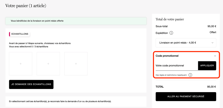 Place pour un code promo Lancôme