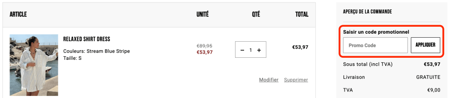 Place pour un code promo Lee