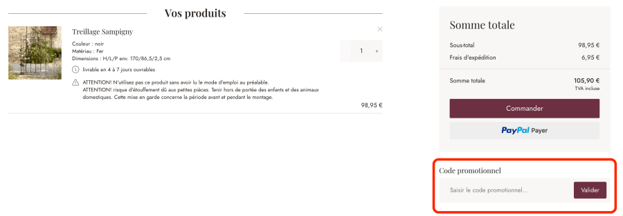 Place pour un code promo LOBERON