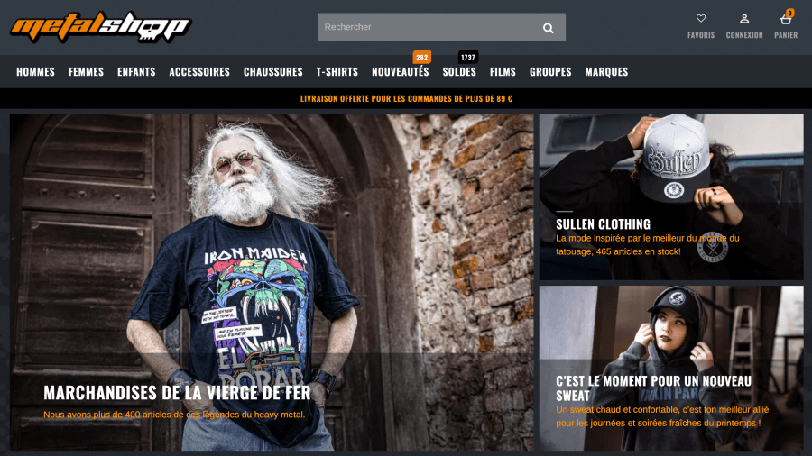 Magasin en ligne MetalShop