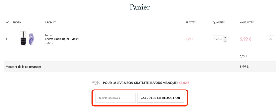 Place pour un code promo NÉONAIL