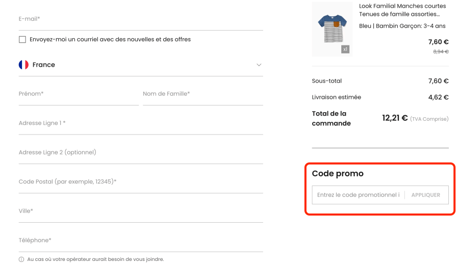 Place pour un code promo PatPat