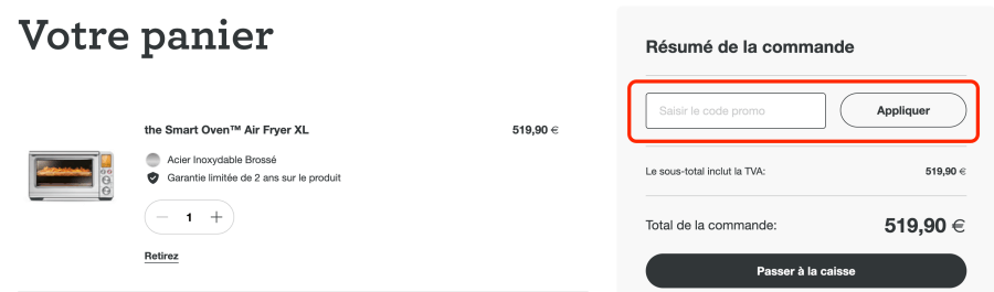 Place pour un code promo Sage Appliances