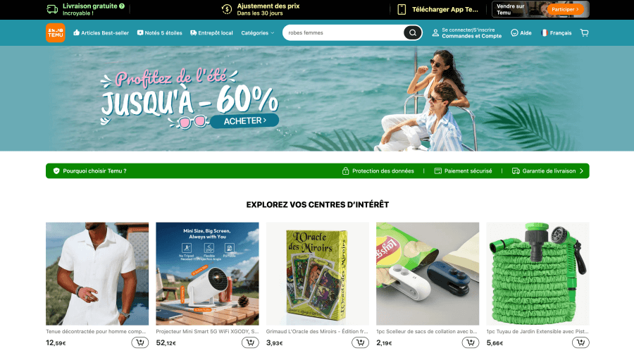 Magasin en ligne TEMU