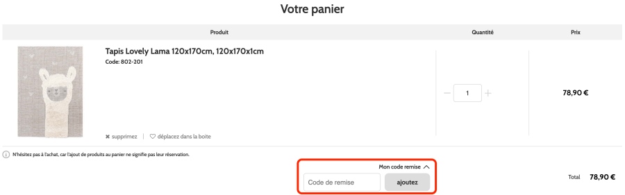 Place pour un code promo Yellow Tipi